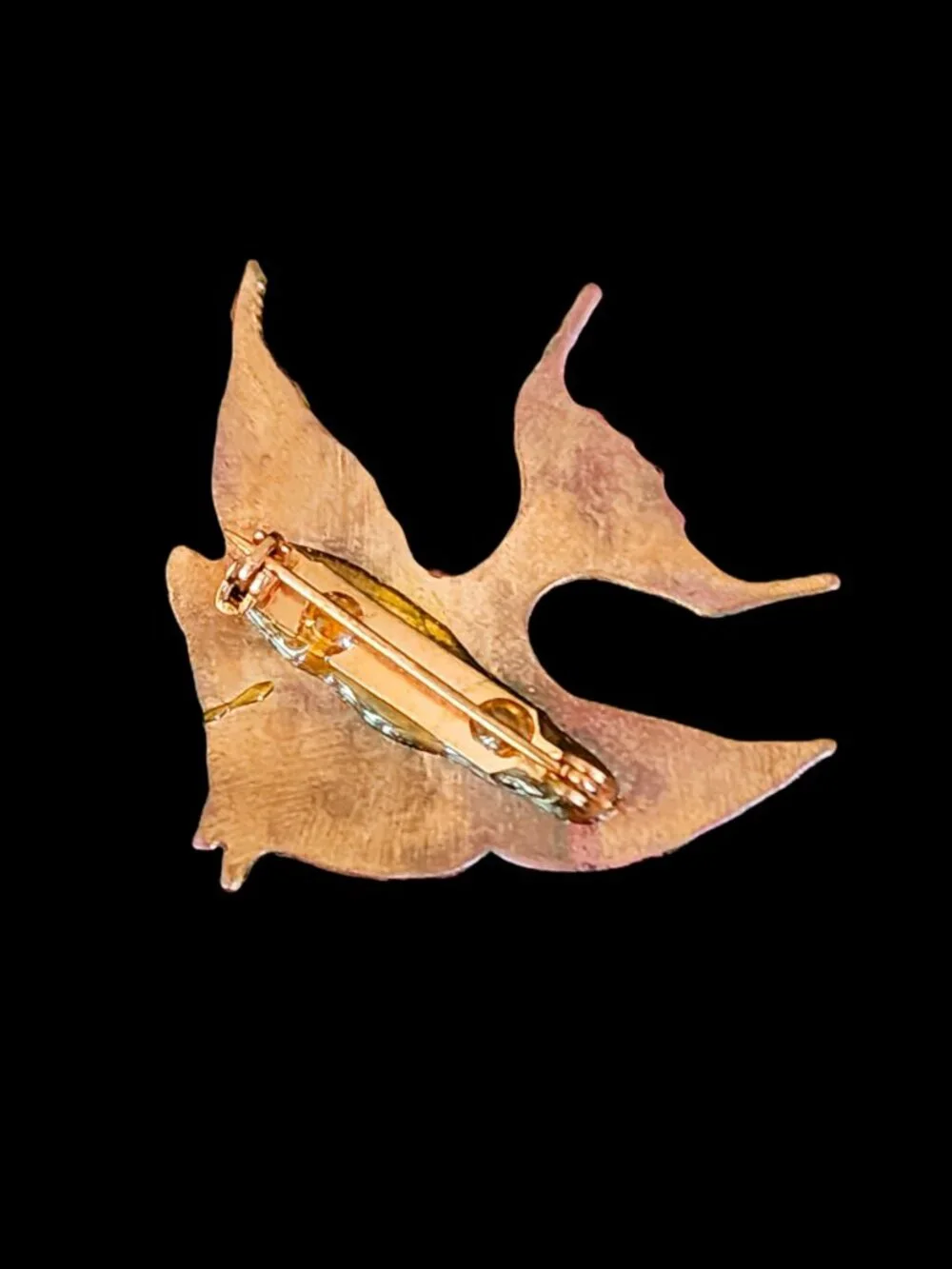 VTG 1980s Mid Century Style Enamel on Copper Fish Brooch Pin 1.75